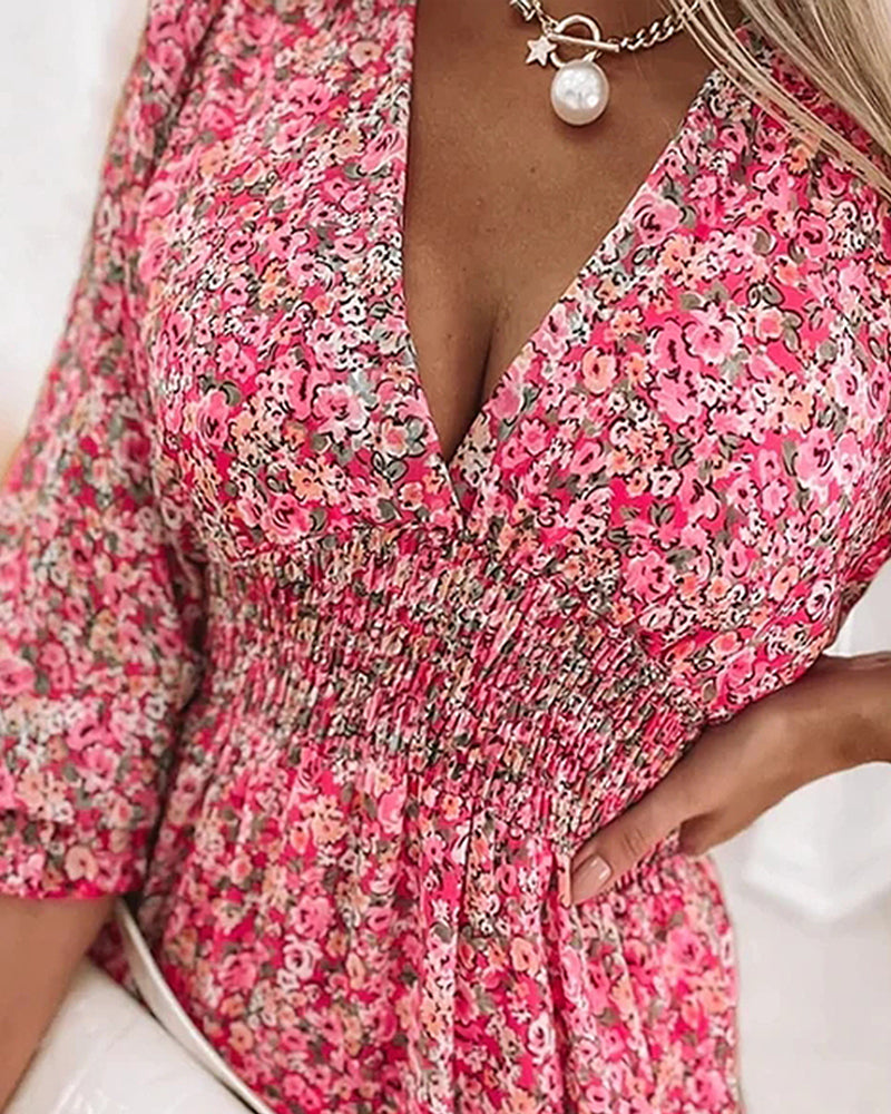 Floral V-neck jacket