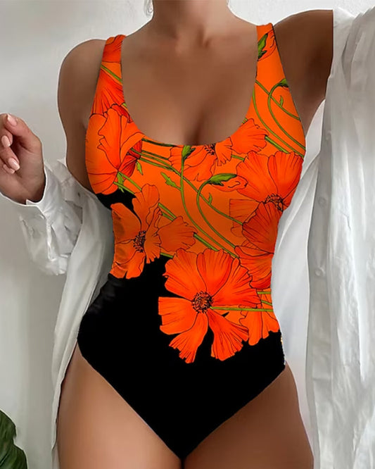 Bañador de una pieza con estampado floral