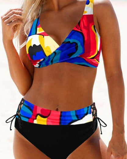 Bikini de rayas multicolor