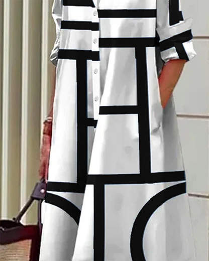 Dress with bowls and geometric relief