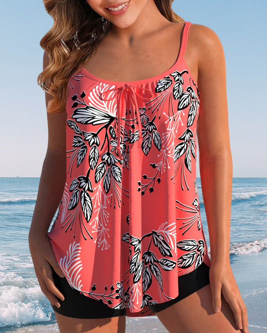 Tankini estampado con tirantes