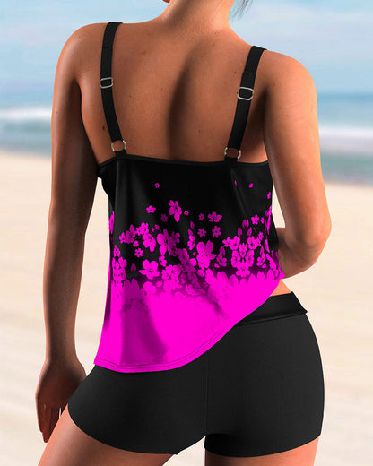 Conjunto de tankini con estampado floral